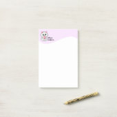 Schattige Witte Kat met een Hart 1 Post-it® Notes (Op bureau)