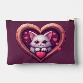 Schattige Witte Kat met Hart Kawaii Kitty Liefdeso Etui (Achterkant)