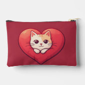 Schattige Witte Kat met Hart Kawaii Kitty Liefdeso Etui (Achterkant)
