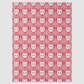 Schattige Witte Kat met Hart Kawaii Kitty Liefdeso Tissuepapier (Voorkant)