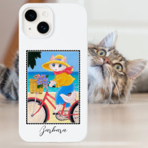 Schattige Witte Kat Muis Beste Vrienden Fiets Naam