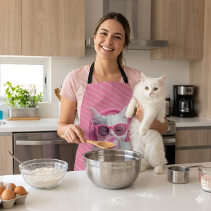 Schattige Witte Kat – Persoonlijk Schort