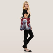 Schattige Witte Kat Tote Bag (Op model)