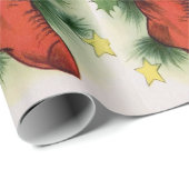 Schattige witte kitten in een rode kous satijnen b cadeaupapier (Rol Hoek)