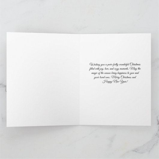 Schattige Witte Kitten Kerst Kaart – Perfect (Binnen)