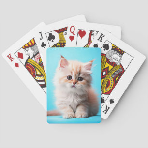 Schattige Witte Kitten Portret-54971 Pokerkaarten