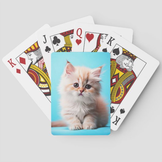 Schattige Witte Kitten Portret-54971 Pokerkaarten (Achterkant)