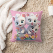 Schattige Witte Kittens Katten Kussen (Deken)