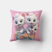 Schattige Witte Kittens Katten Kussen (Achterkant)