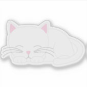 Schattige witte kitty cat sticker (Voorkant)