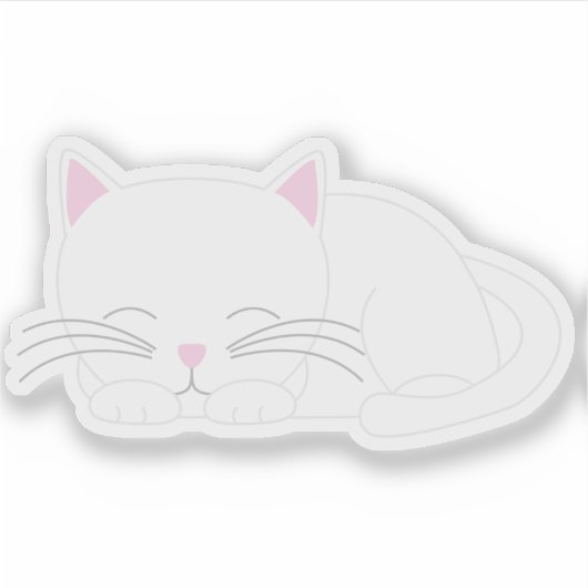 Schattige witte kitty cat sticker (Voorkant)