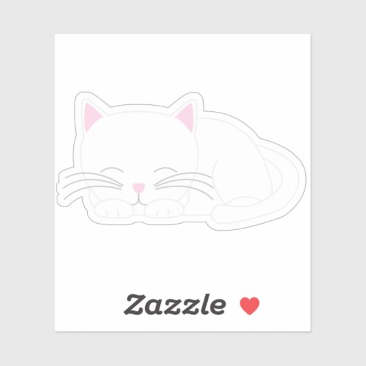Schattige witte kitty cat sticker (Vel)