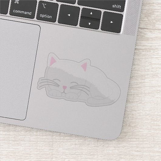 Schattige witte kitty cat sticker (Detail)