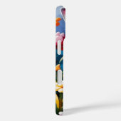 Schattige witte konijn omringd door levendige bloe Case-Mate iPhone case (Achterkant / Rechts)