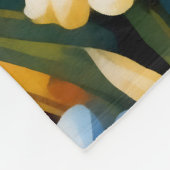 Schattige witte konijn omringd door levendige bloe fleece deken (Hoek)