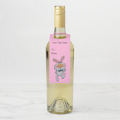 Schattige Witte Konijn Oranje Neus Duim Omhoog Roz Flessenhanger (Op fles)