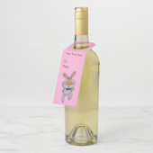 Schattige Witte Konijn Oranje Neus Duim Omhoog Roz Flessenhanger (Schuin)