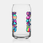 Schattige Witte Kosmische Ruimte Kitty Kat Blikvorm Glas (Links)