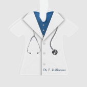 Schattige witte laboratoriumjas ornament (voorkant)
