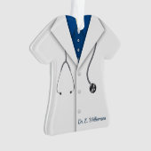 Schattige witte laboratoriumjas ornament (voorkant)