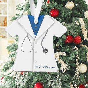 Schattige witte laboratoriumjas ornament