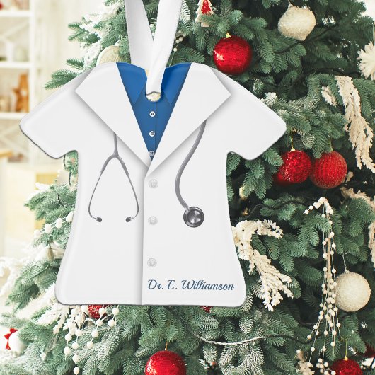 Schattige witte laboratoriumjas ornament