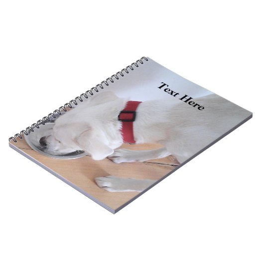 Schattige Witte Labradormix Puppy Hond Terug naar Notitieboek (Linkerzijde)