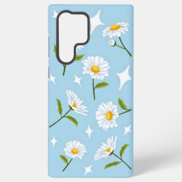 Schattige Witte Madeliefjesbloem Fonkelende Babybl Samsung Galaxy Hoesje