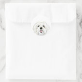schattige witte maltese hond ronde sticker (Tas)