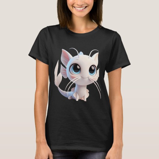 Schattige Witte Meerval T-shirt (Voorkant)