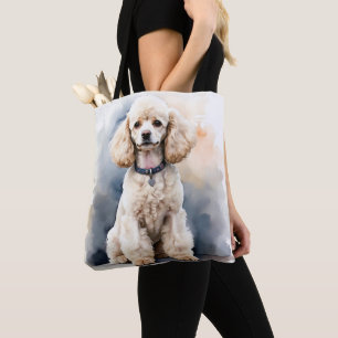 SCHATTIGE WITTE MINIATUUR POEDEL PUPPY HOND TOTE BAG