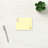 Schattige witte muis & kaas op geel post-it® notes (Kantoor)