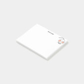 Schattige witte muis & kalligrafie post-it® notes (Schuin)