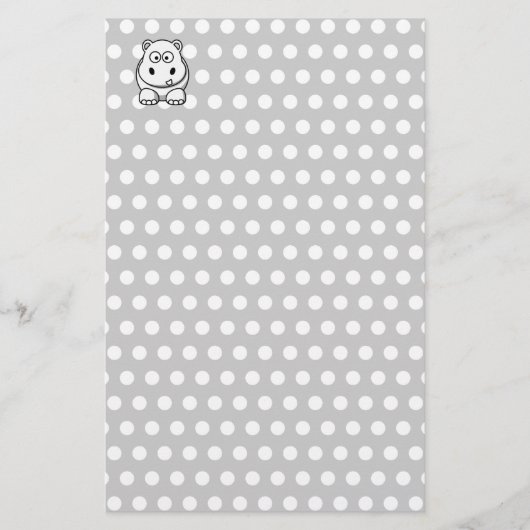 Schattige Witte Nijlpaard Briefpapier (Voorkant)