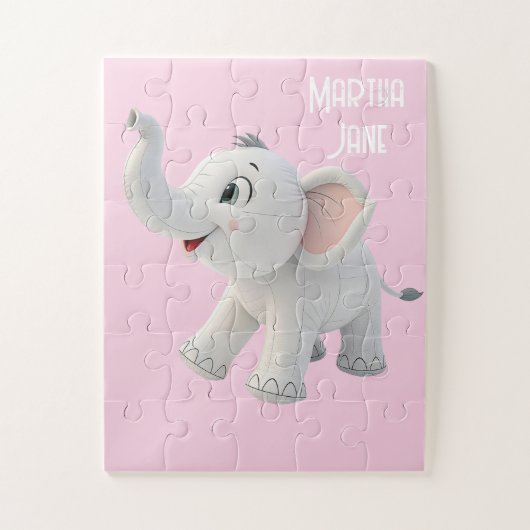 Schattige Witte Olifant Puzzels (Verticaal)