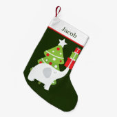 schattige witte olifant voegt naam toe kleine kerstsok (Voorkant (Hangend))