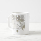 Schattige witte orchideeën koffiemok (Voorkant links)