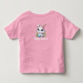 Schattige witte paashaas met ei kinder shirts (Achterkant)