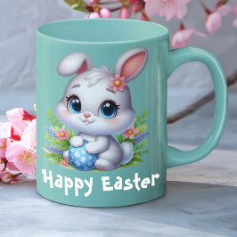 Schattige Witte Paashaas met Ei Koffiemok