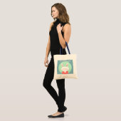 Schattige witte paashaas met roze harten tote bag (Voorkant (model))