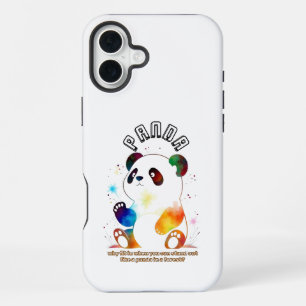 Schattige witte panda iPhone 16 plus hoesje