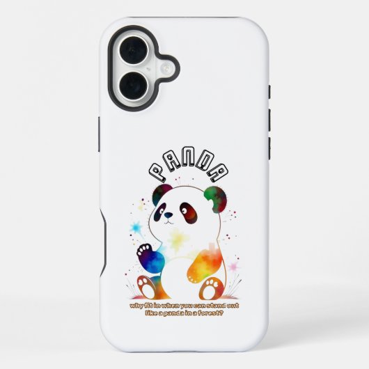 Schattige witte panda iPhone hoesje (Achterkant)
