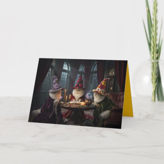 Schattige Witte Perzische Heksenkaart Feestdagen Kaart (Voorkant)