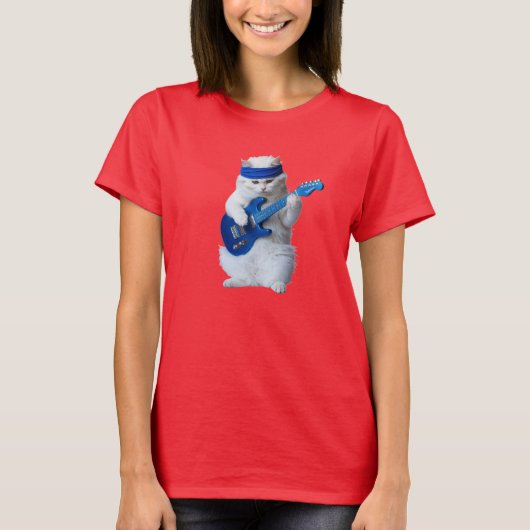 Schattige witte Perzische rockster  T-shirt (Voorkant)