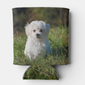 Schattige witte puppy blikjeskoeler (Achterkant)