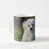 Schattige witte puppy koffiemok (Voorkant links)