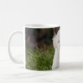 Schattige witte puppy koffiemok (Links)