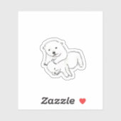 Schattige witte puppy kunst sticker (Vel)