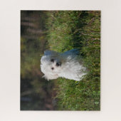 Schattige witte puppy legpuzzel (Verticaal)