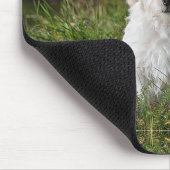 Schattige witte puppy muismat (Hoek)